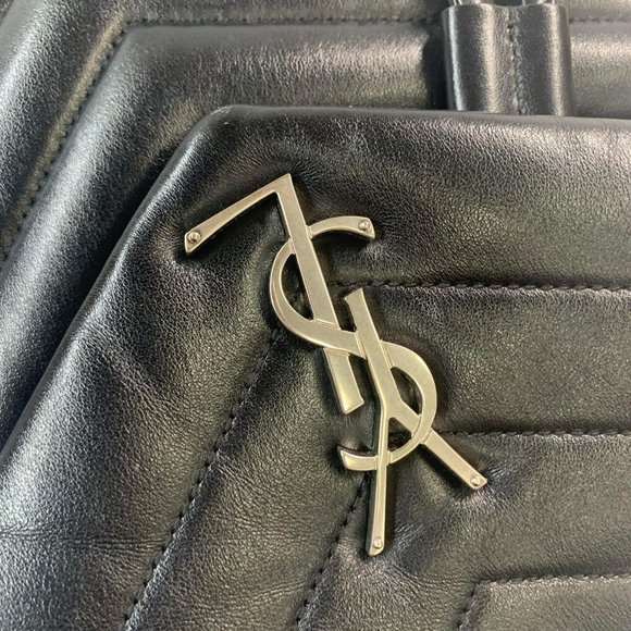 Saint Laurent Calfskin Y Quilted Monogram Medium Loulou Backpack Asphalt - Picture 8 of 16